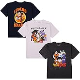 Dragon Ball Z Character Art 3-Pack Crew Neck Short Sleeve Youth Boy's T-Shirt Set