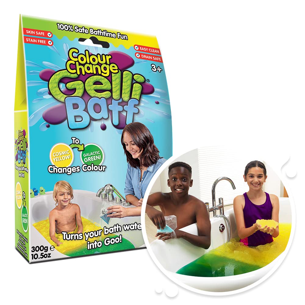 ZIMPLI - Colour Changing Gelli Baff Yellow to Green, 1 Bath or 6 Play Uses, Bathtub Toy for 4 plus year old boys & girls, UK Made — image 1