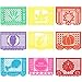 Amosfun Beautiful Papel Picado Banner Multi-Colored Thanksgiving Banners for Fiesta Party Birthday Family Celebrations, Pack of 9