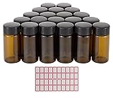 Kesell 20 Pack Set 20ML Brown Screw Cap Glass