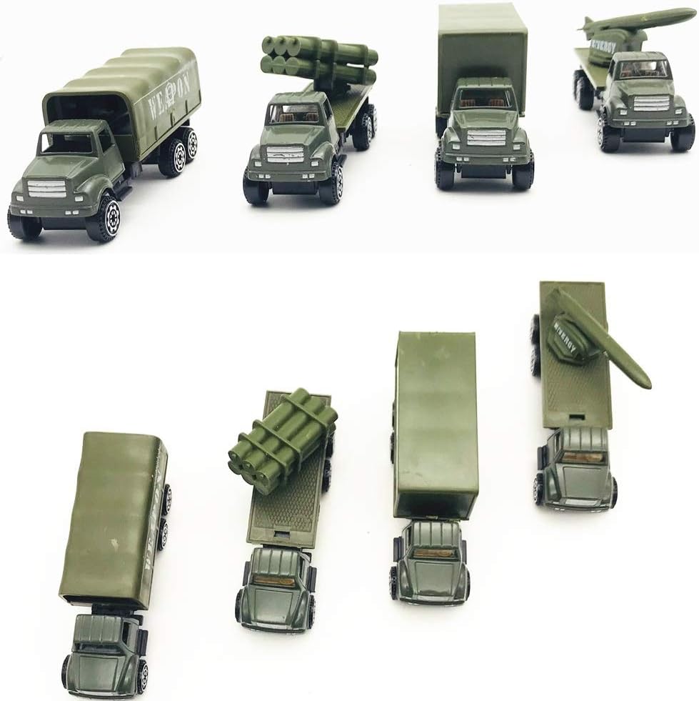 Fycooler Die-cast Assorted Alloy Metal Army Vehicle Models Car Toys,Mini Army Toy Weapon Truck,Panzer,Anti-Air Vehicle ,Armored Car Playset for Kids Toddlers Boys Gift Package