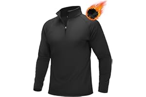 MAGCOMSEN Men's Quarter Zip Pullover Long Sleeve Sweatshirts Fleece Lined Golf Pullover Thermal Gym Workout Tops