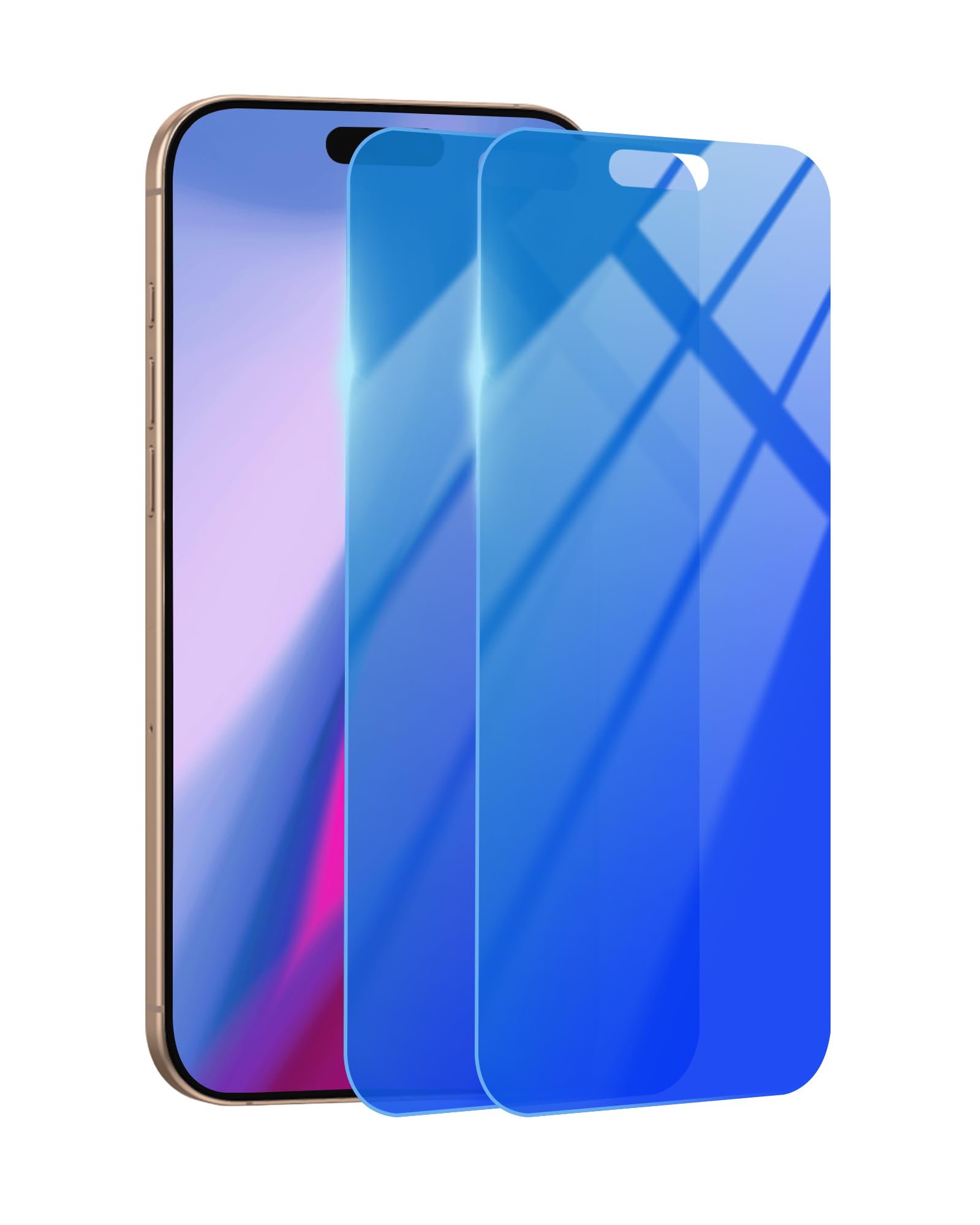 Photo 1 of stilluxy 2 Pack for iPhone 14 Pro Max Privacy Screen Protector 9H Tempered Glass [Gradient-Blue] [EZ Installation Frame] Private 6.7'', Anti-Bubble, Full Coverage