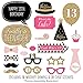 Big Dot of Happiness Chic 13th Birthday - Pink, Black and Gold - Photo Booth Props Kit - 20 Count