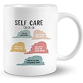 PUHEI Self Care Check-In Control 11 Ounces Ceramic Mug Cup, Mental Health Coffee Tea Mug Cup, Home Girls Room Mental Health Therapist Office Decor, Daily Affirmations Art Gifts, Teens Girls Gifts