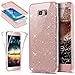 Galaxy S6 Edge Plus Case,ikasus [Full-Body 360 Coverage Protective] Crystal Clear Sparkly Shiny Glitter Bling Front Back Full Coverage Soft TPU Silicone Rubber Case for Galaxy S6 Edge Plus,Rose Gold