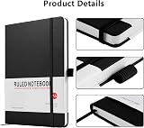 Lefute A5 Hardback Notebook PU Leather Journal 200 Pages Black view 3