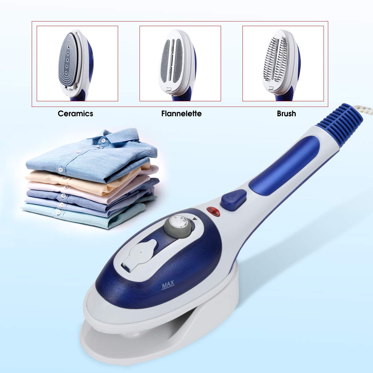 AziPro Portable Travel Clothes Steamer, Mini Size & Handheld Garment