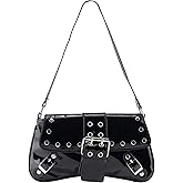 JAZTAKU Womens Y2K Star Bag Gothic Shoulder Bags Black Trendy Cool Handbag Punk Hobo Clutch Purses