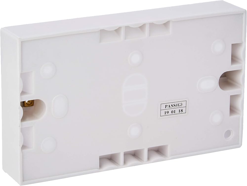 Merriway BH02612 Moulded Surface Pattress Box 2-Gang 25mm White