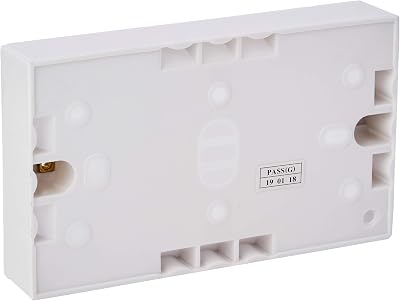 Merriway BH02612 Moulded Surface Pattress Box 2-Gang 25mm White