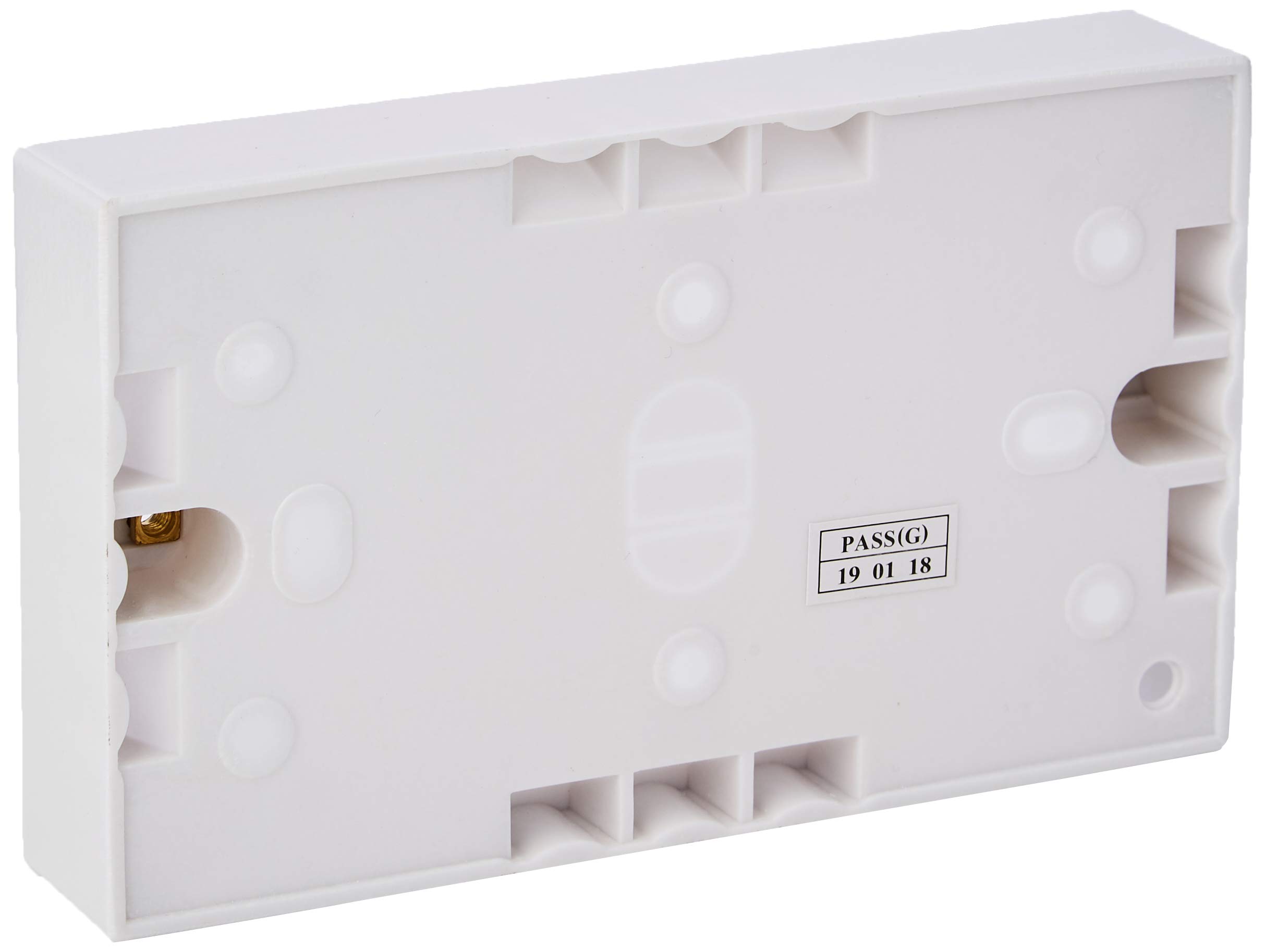Merriway BH02612 Moulded Surface Pattress Box 2-Gang Double, 25mm (1 inch) Depth - White