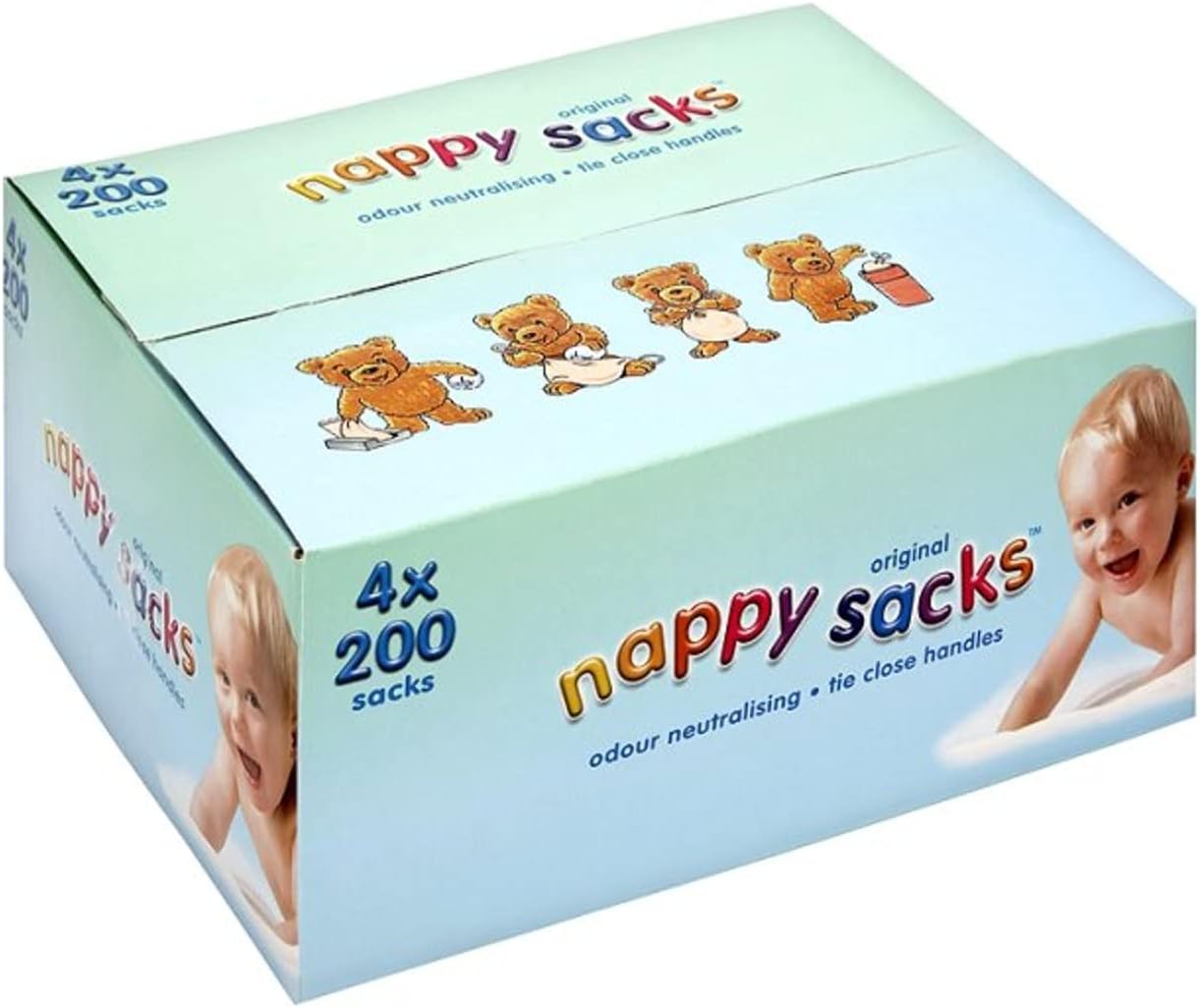 Nappy Bags Jumbo Box - 4 x 200 Pack (800 in Total)