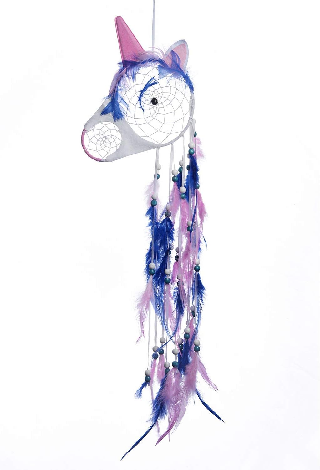 Rainbow Unicorn Dream Catcher for Kids - Extra Large Native American Bedroom Dream Catchers Wall Decor for Teen Girls or Boys(Blue)