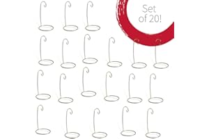 BANBERRY DESIGNS Christmas Ornament Stand - Gold Metal Wire Ornament Stands - Display Holder - 7" H - Set of 20