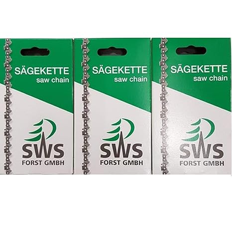 3 Stück SWS Forst Sägekette langer Schneidezahn 3/8 1,3 mm 50 Treibglieder passend für STIHL und andere