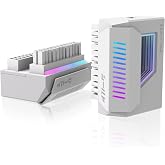 EZDIY-FAB Shield ATX 24-Pin 180&deg; Angle Adapter, Infinity Mirror ARGB, White | Reduced Cable Strain, 180 Degree Adapter, Infinity Mirror ARGB, 5V 3-Pin ARGB Sync, Clean Cable Routing, Showcase PC Builds