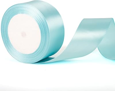 ZSYIULIA 40mm Wide Sky Blue Satin Ribbon 22m Gift Wrapping Thick Azure