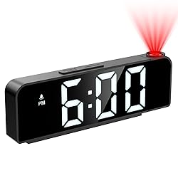 JXTZ Projection Alarm Clock, Alarm Clocks with