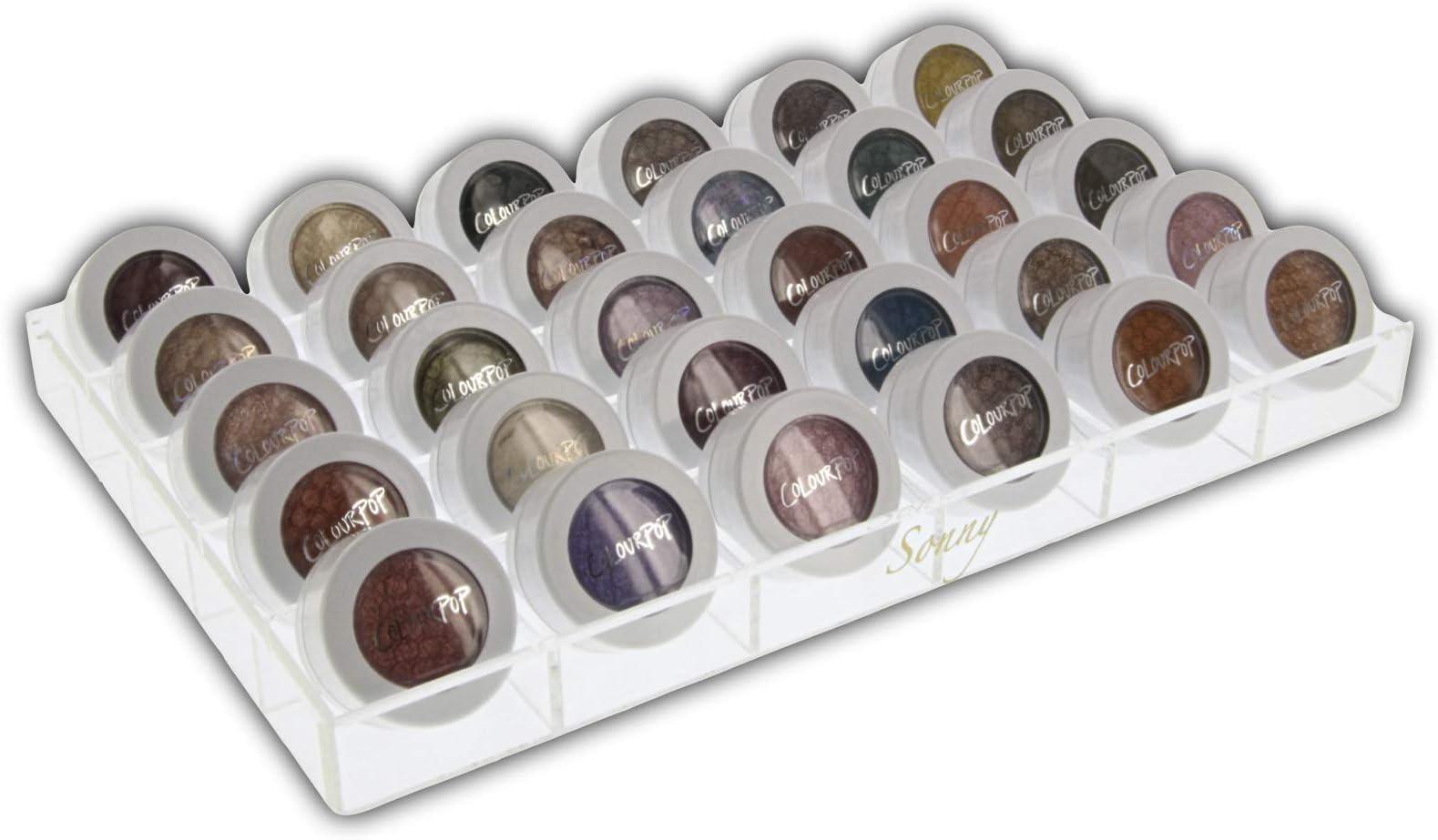 Sonny Cosmetics Acrylic EYESHADOW Makeup drawer organizer for the Ikea Alex 30 Halfsie