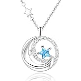 Sterling Silver Star Necklace for Women - Adjustable Star-Shaped Pendant Necklace Hypoallergenic Cubic Zirconia Sparkle Stars Charm Necklaces Gifts for Teens Daughter Granddaughter