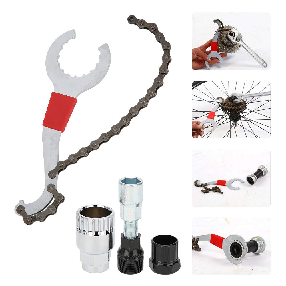 Topyond Bike Cassette Removal Tool, Bicycle Repair Tools, Bicycle Chain Removal Tool, Cassette Remover Wrench Crank Puller Bottom Bracket Freewheel Maintenance Remover Link Pliers Chain Breaker
