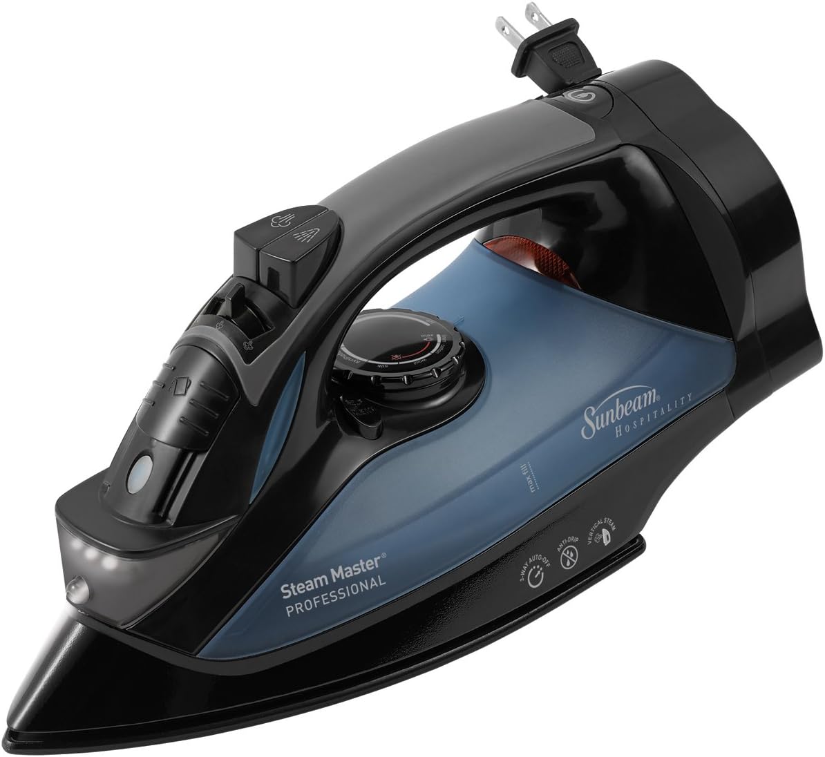Sunbeam 4275-200 GreenSense SteamMaster Full Size Professional Iron with Retractable Cord and ClearView, Black
