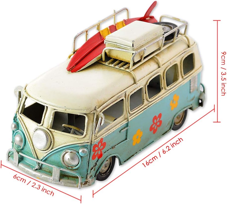 Camper Van Model 6 3 Inches Retro Classic Camper Van T1 Style Metal Beach Bus Vehicle Home Decor Ideal Birthday Surprise For Boyfriend Blue Toys Games Amazon Com