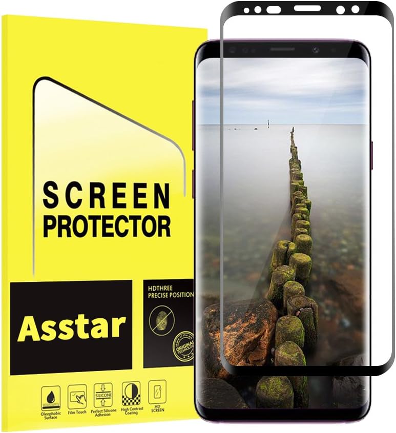 [1 Pack] Galaxy S9 Screen Protector, Asstar [Full Screen Coverage] 3D Curved 9H Hardness Anti-Scratch Bubble-Free Case Friendly Easy Installation Tempered Glass for Samsung Galaxy S9