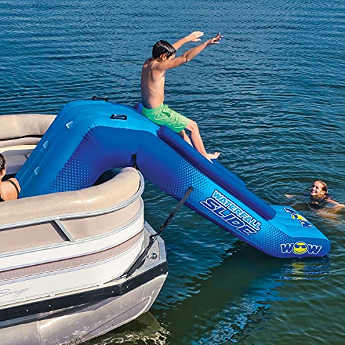 Wow Sports Pontoon Waterfall Slide, 8Foot Inflatable Water Slide for