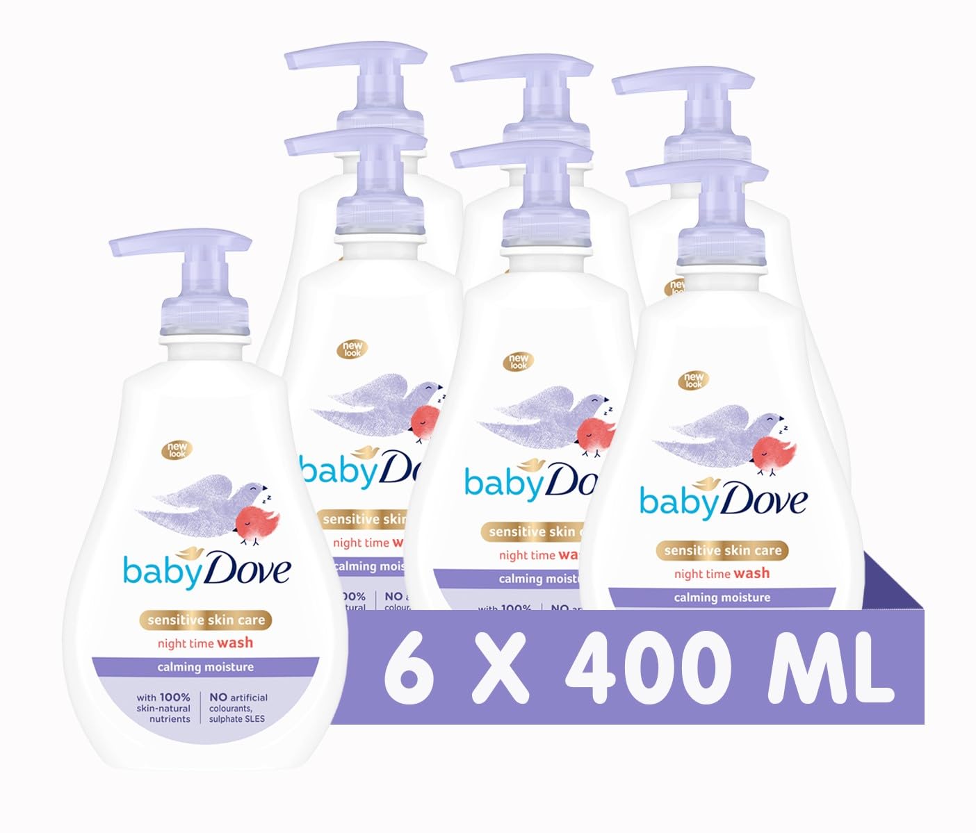 Baby Dove Calming Moisture Head to Toe Wash – Gentle Chamomile Baby Wash for Sensitive Skin, Relaxes & Soothes Before Bed- 6 x 400ml