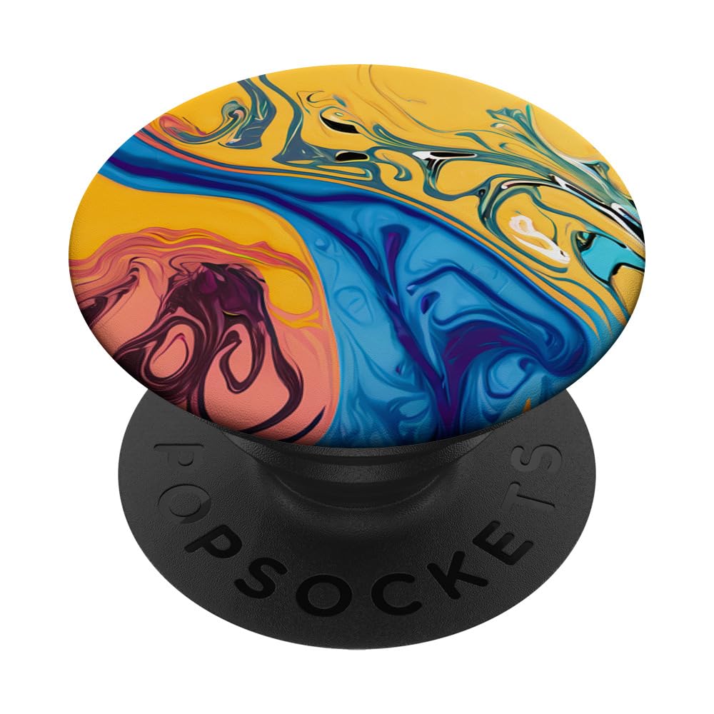 Colorful Abstract Pattern with Yellow and Blue #275 PopSockets Swappable PopGrip