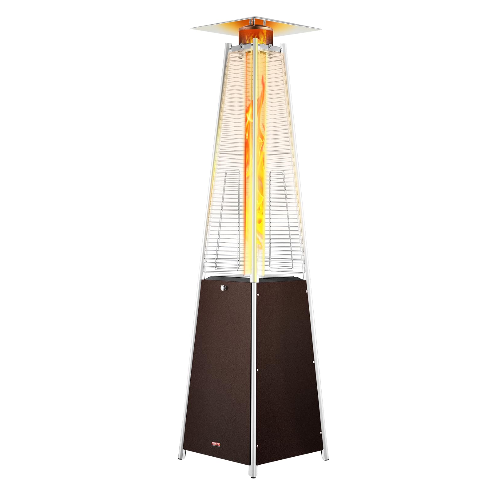 Photo 1 of ***FACTORY SEALED, OPENED FOR INSPECTION*** VEVOR Patio Heater for Outdoor Use, 48000BTU Pyramid Propane Heater w/Wheels, Quartz Glass Tube Outdoor Patio Flame Heater for Patio, Party, Backyard, Garden, Decoration, Hammered Bronze