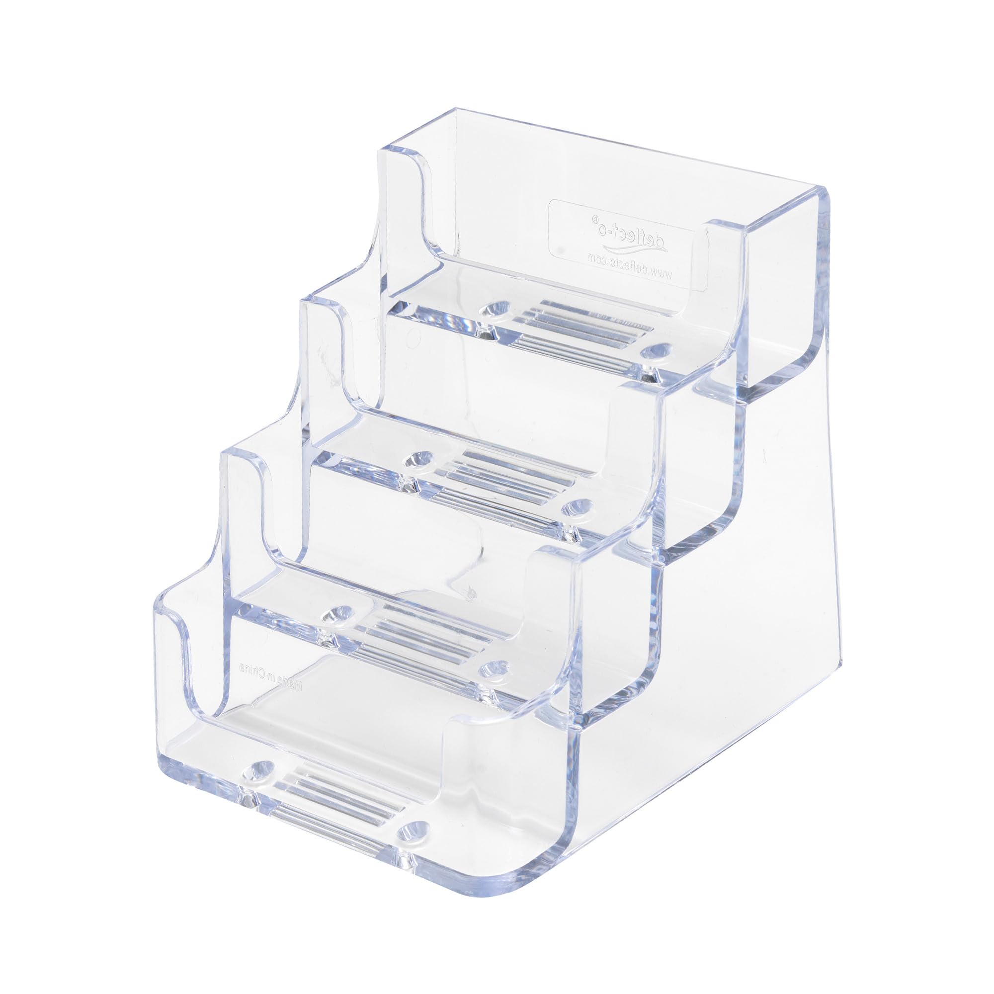 Deflecto 4 Tier 4 Pocket Landscape Business Card Holder Crystal