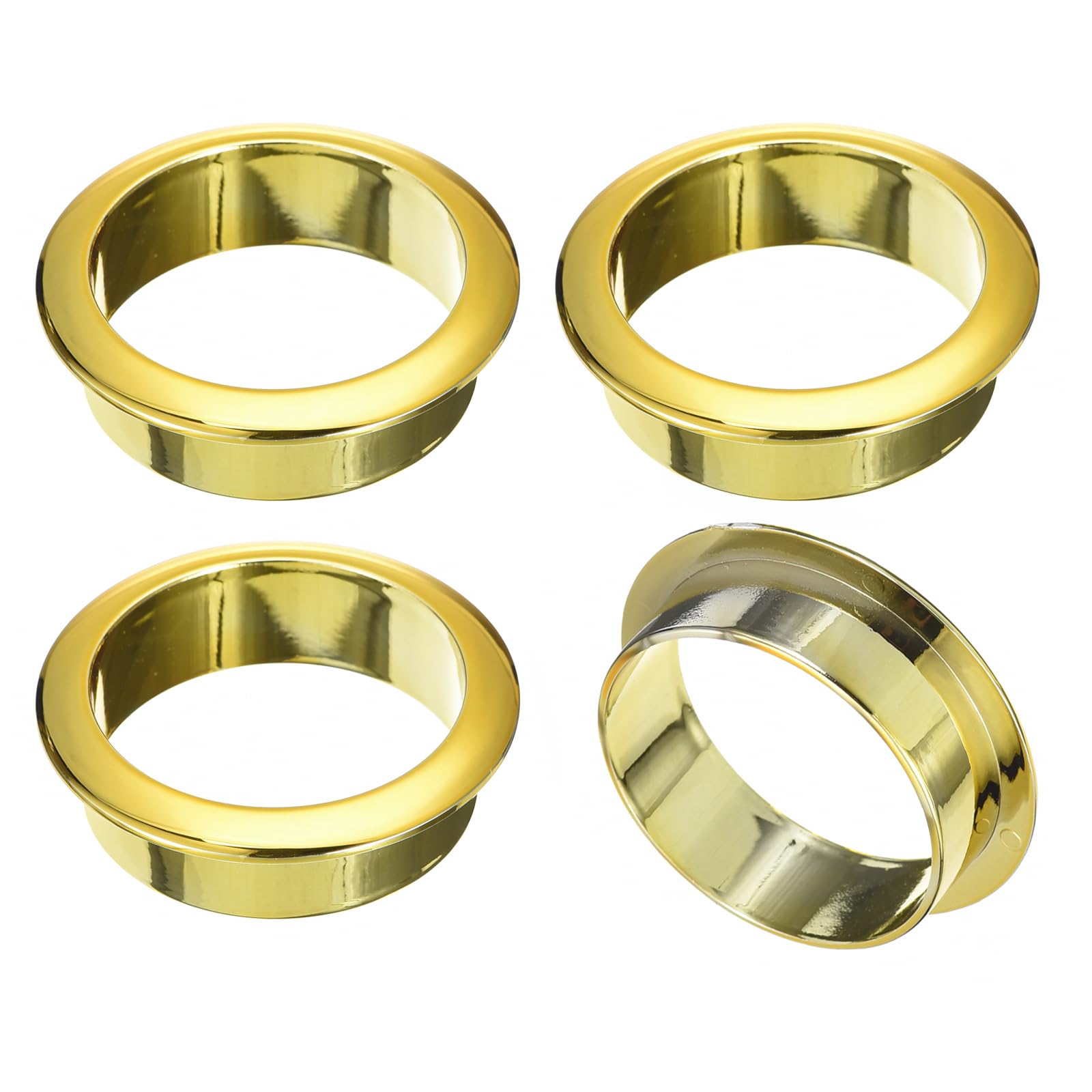 Photo 1 of uxcell 4Pcs Cable Hole Cover, 2 inch(50mm) ABS Office Desk Cable Wire Cord Grommet Cable Cord Organizer for Office Desktop Wire, Gold
