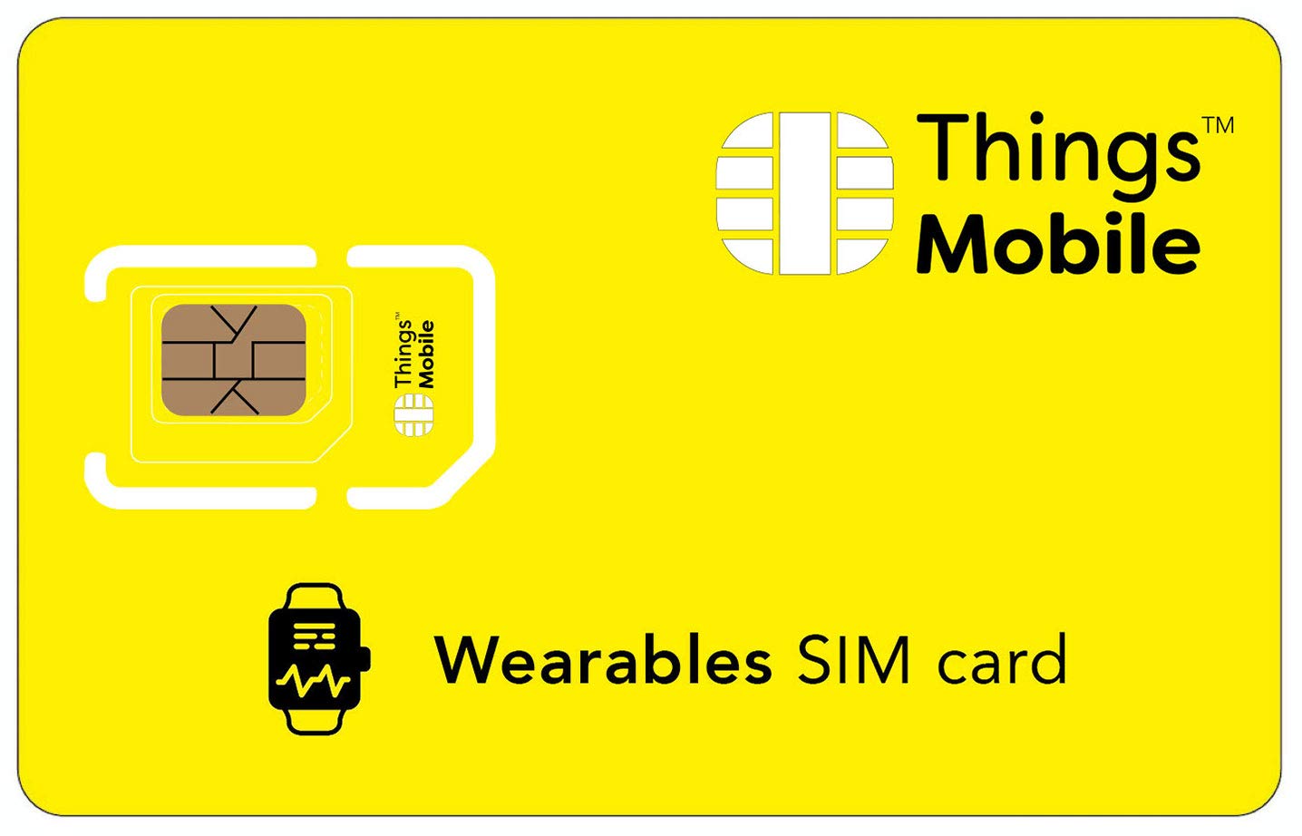 SIM Card for WEARABLES - Things Mobile - with Global Coverage and Multi-Operator GSM/2G/3G/4G LTE Network, No Fixed Costs, No Expiration Date and Competitive Rates, with €10 Credit Included