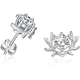 JIEKAYUAN Moissanite Stud Earrings for Women Wife D Color VVS1 Round Cut Moissanite Gift for Mom Her S925 Sterling Silver for Birthday