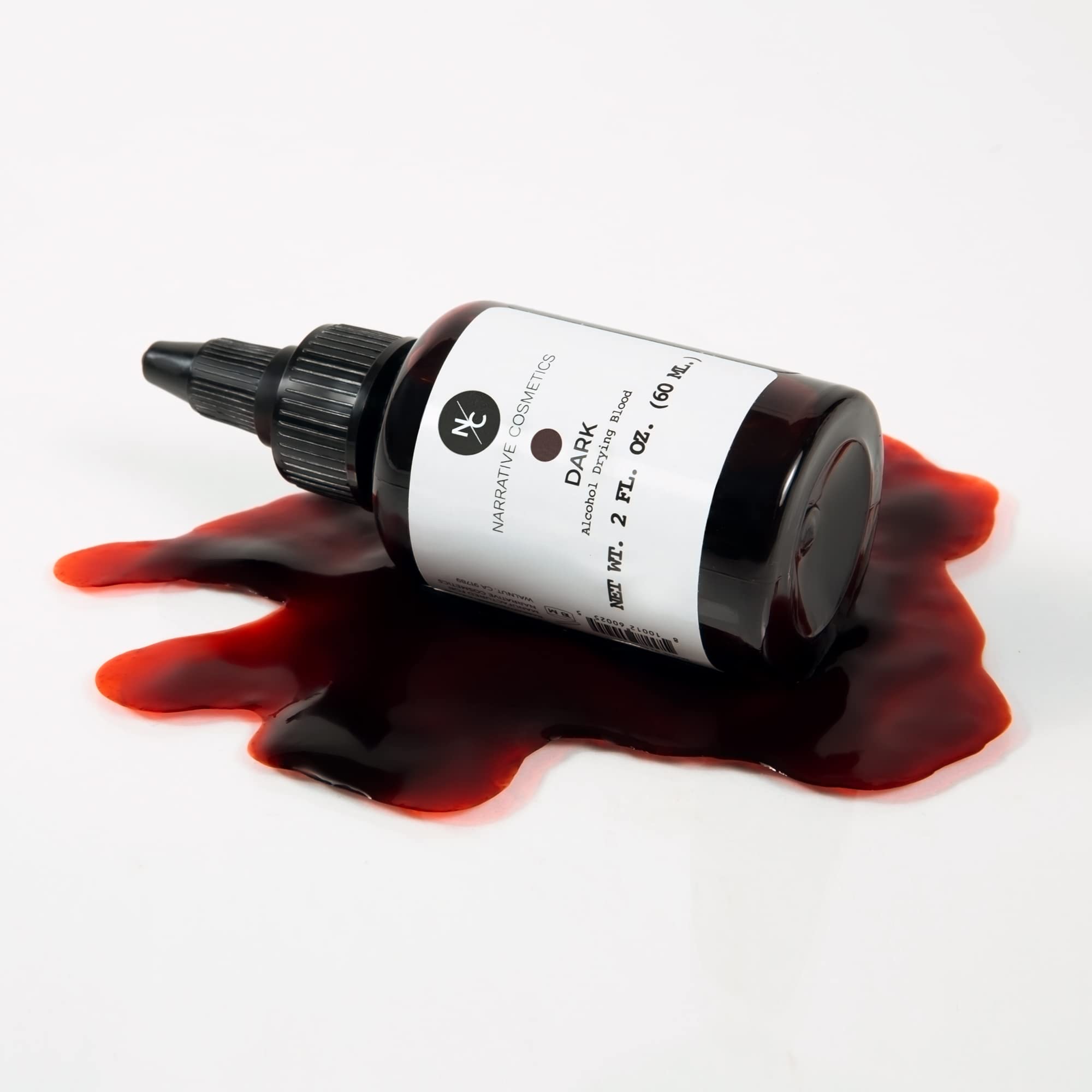 Alcohol Drying Blood, Ultra-Realistic Fake Liquid Blood, SFX Makeup for the Stage, Film, Halloween, and Cosplay - Dark 2oz