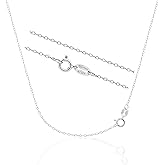 KEZEF 1mm 925 Sterling Silver Necklace for Women | 16-36 inch long Silver, 18k Gold, Rose Gold Necklaces for Women - Made In Italy Real Cable Chain Jewelry | Dainty cadena de plata s925 para mujer