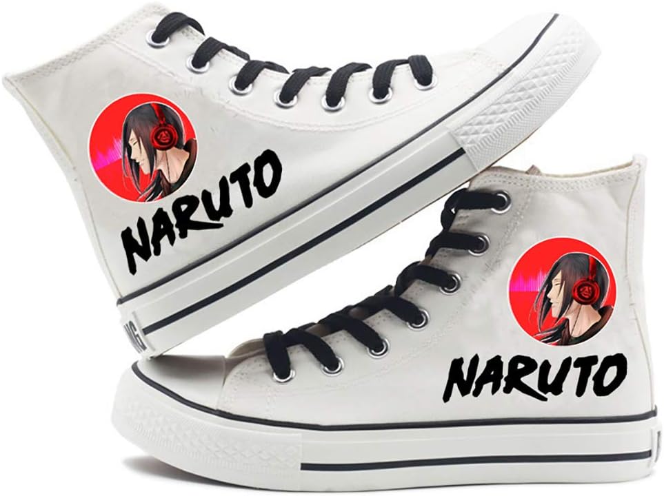 Naruto Canvas Shoes Anime Naruto Sasuke Sakura Kakashi Gaara Cosplay Shoes High-top Unisex Running Trainers Retro Printed Graphic