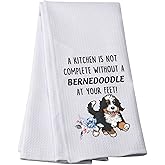 PWHAOO Bernedoodle Tea Towel A Kitchen is Not Complete Without A Bernedoodle Kitchen Towel Bernedoodle Dog Lover Gift (Without A Bernedoodle T), Small