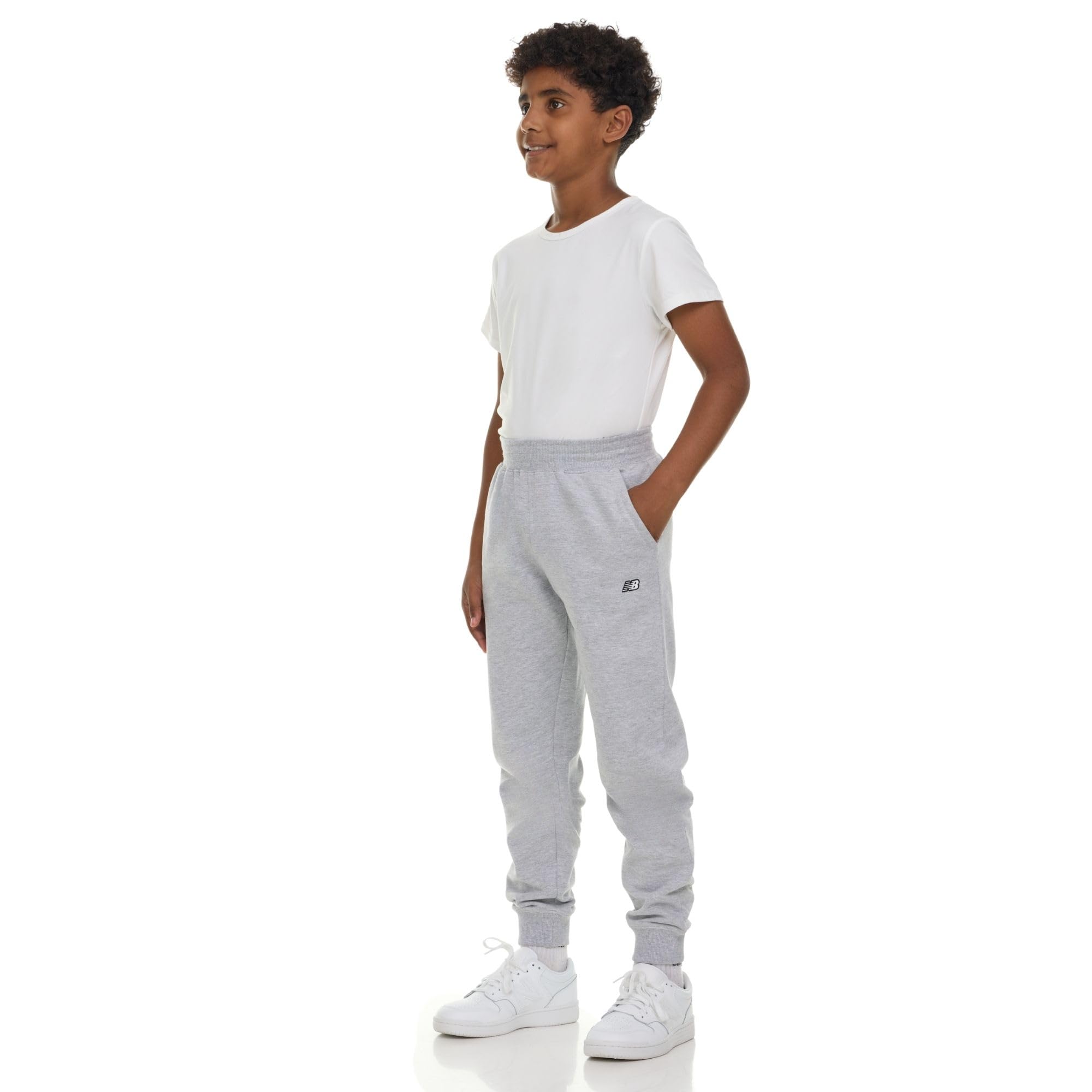 New Balance Boys Fleece Jogger 3 Pack – Kids Soft Cotton Blend Fleece Sweatpants with Pockets, Athletic Fit, Sizes 4-20