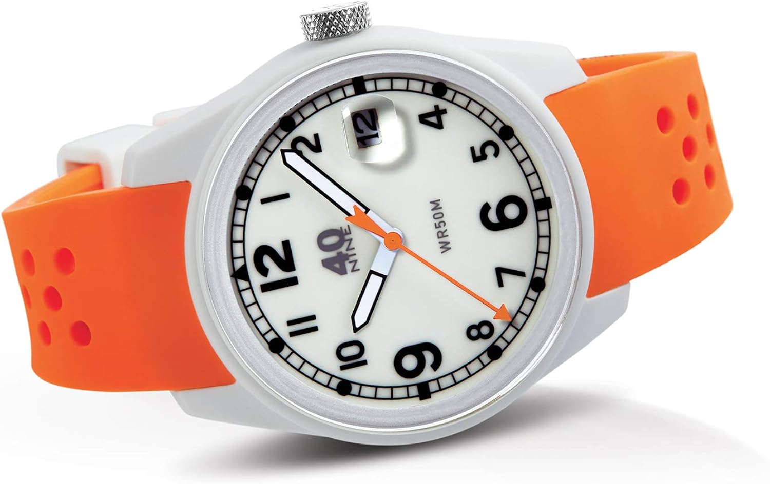 40N7.2OR Mens 43mm Spartan Watch, Orange Strap Watches