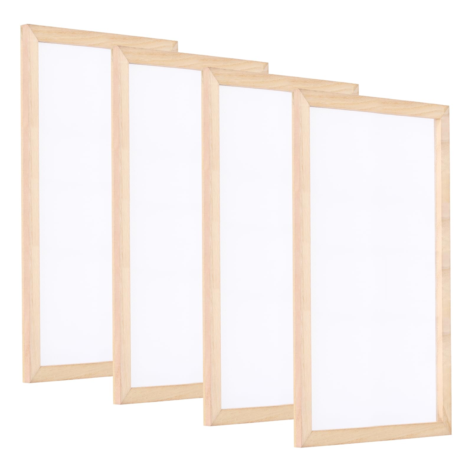 PATIKIL B4 Sizes Wooden Paper Making Screen, 4Pcs 14.2 x 10.2 Inch Single Paper Making Mould and Deckle Papermaking Supplies Frame for Paper Making DIY Crafts, Wood Color