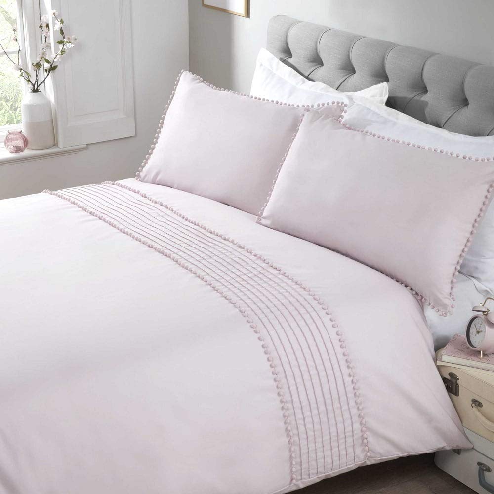 Rapport Pompom blush duvet set, Single