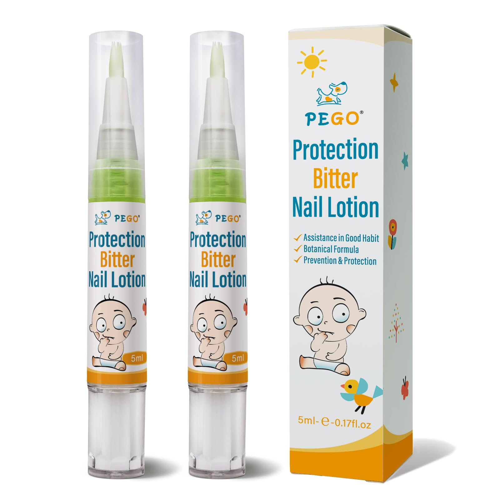 Photo 1 of Nail Biting Treatment for Kids - Stop Thumb Sucking for Kids - Safely Stop Children from Sucking Thumbs and Biting Nails, Stop Putting Fingers in Mouth, Sucking and Biting Nails (Pack of 2))