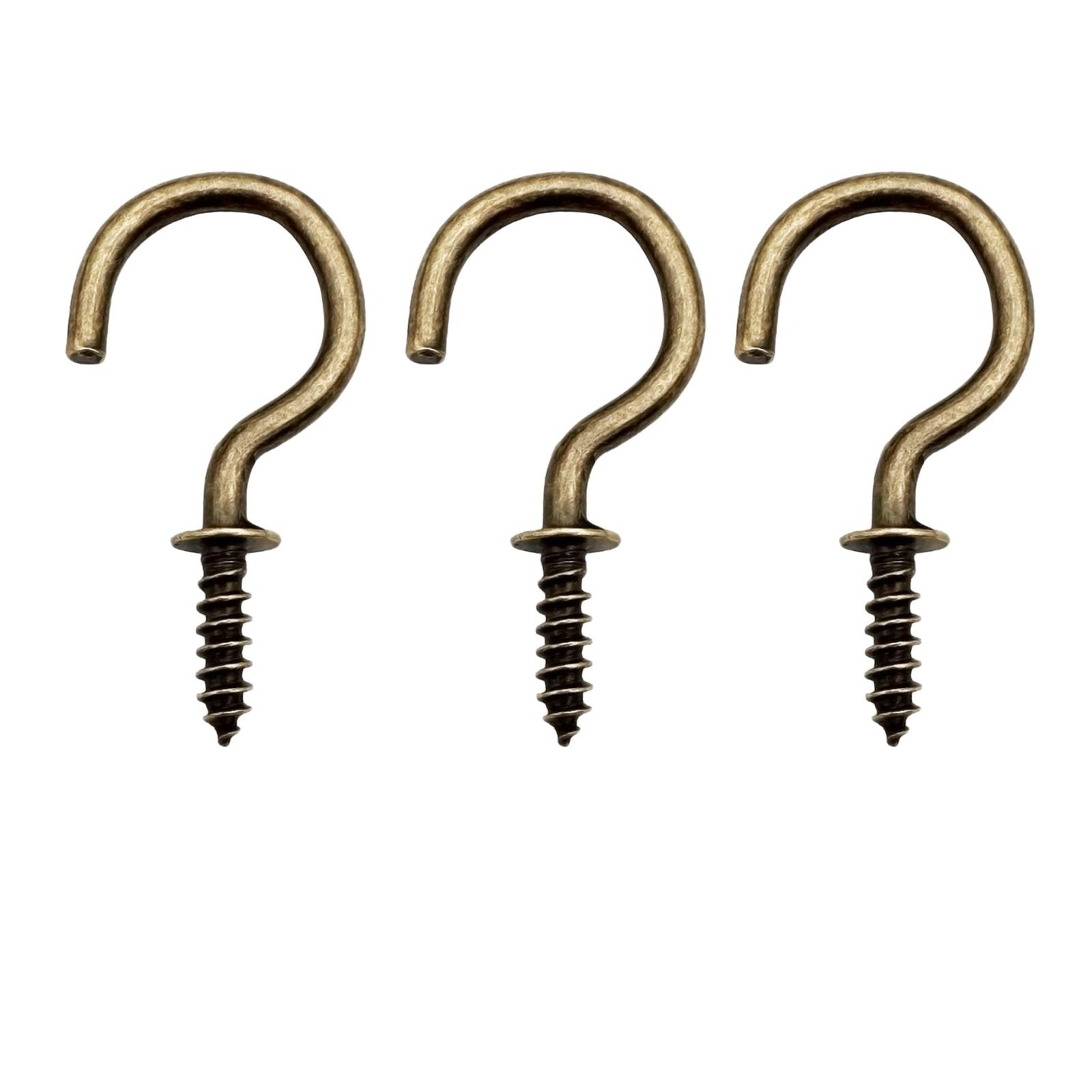 IDEALSV 60 Pcs Bronze Screw Ceiling Hooks 1 Inch Screw Cup Hook Vintage Screw-in Light Hooks