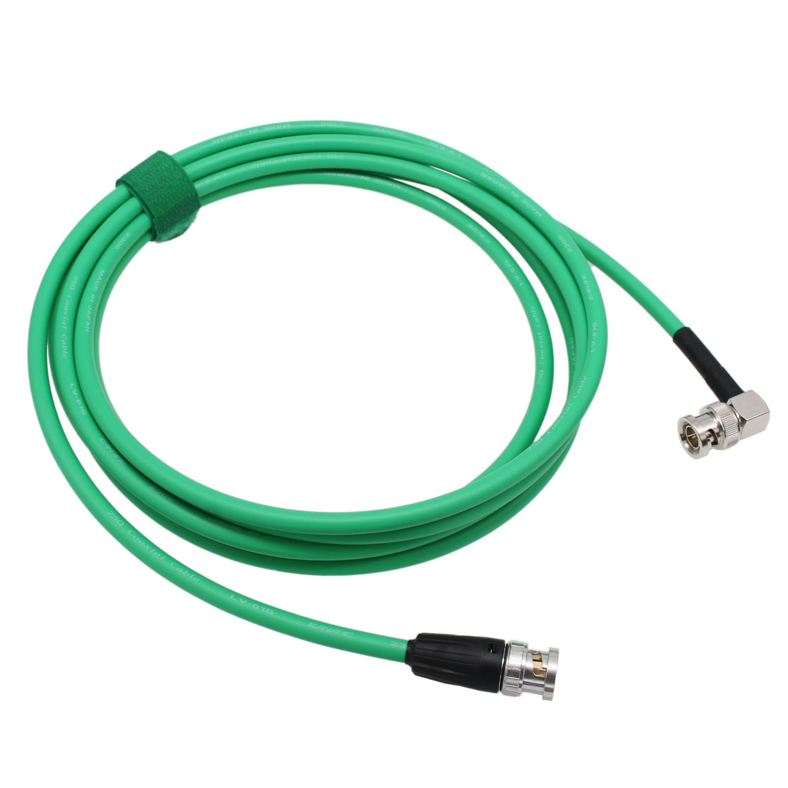 HangTon 12G 4K Raw SDI Coaxial Video Cable BNC to BNC Canare LV-61S 75 ohm for Camera Monitor Flexible Shielded 5M Green