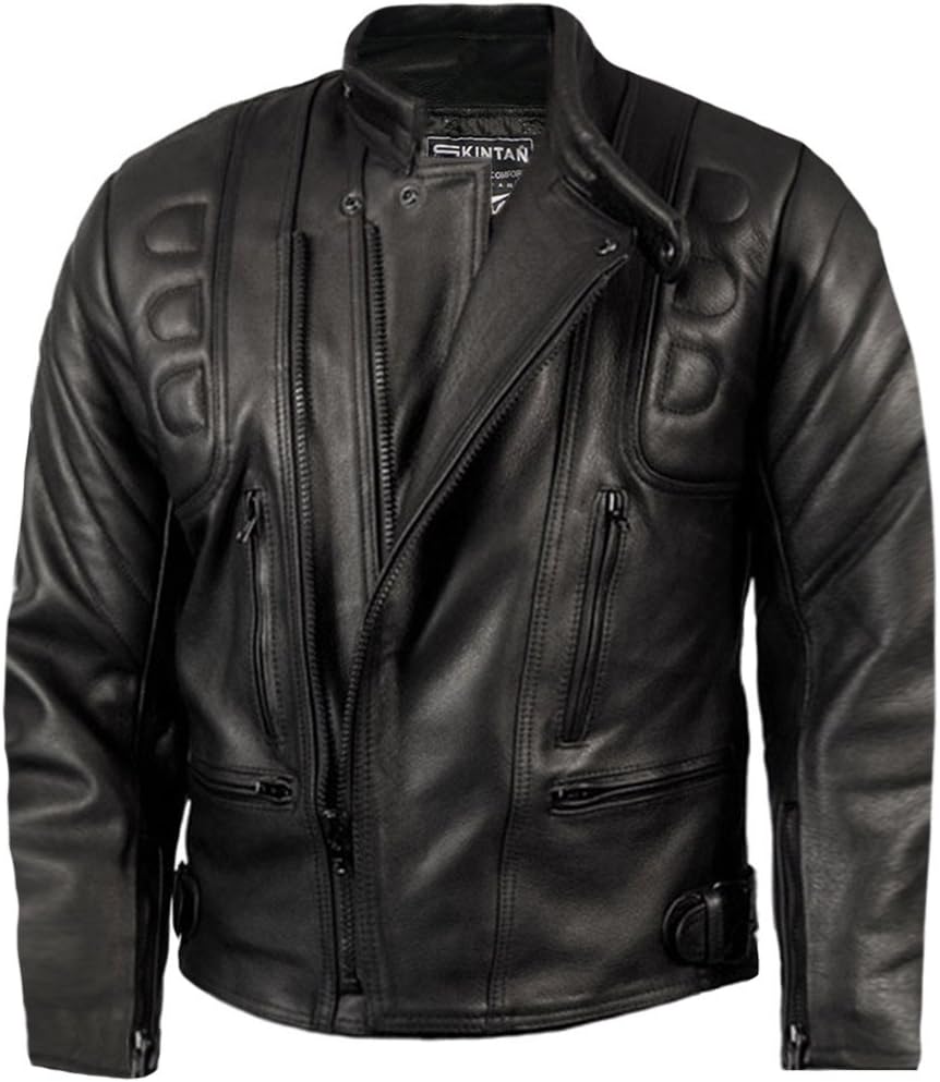 Skintan CE Armoured Mens Leather Motorcycle Jacket