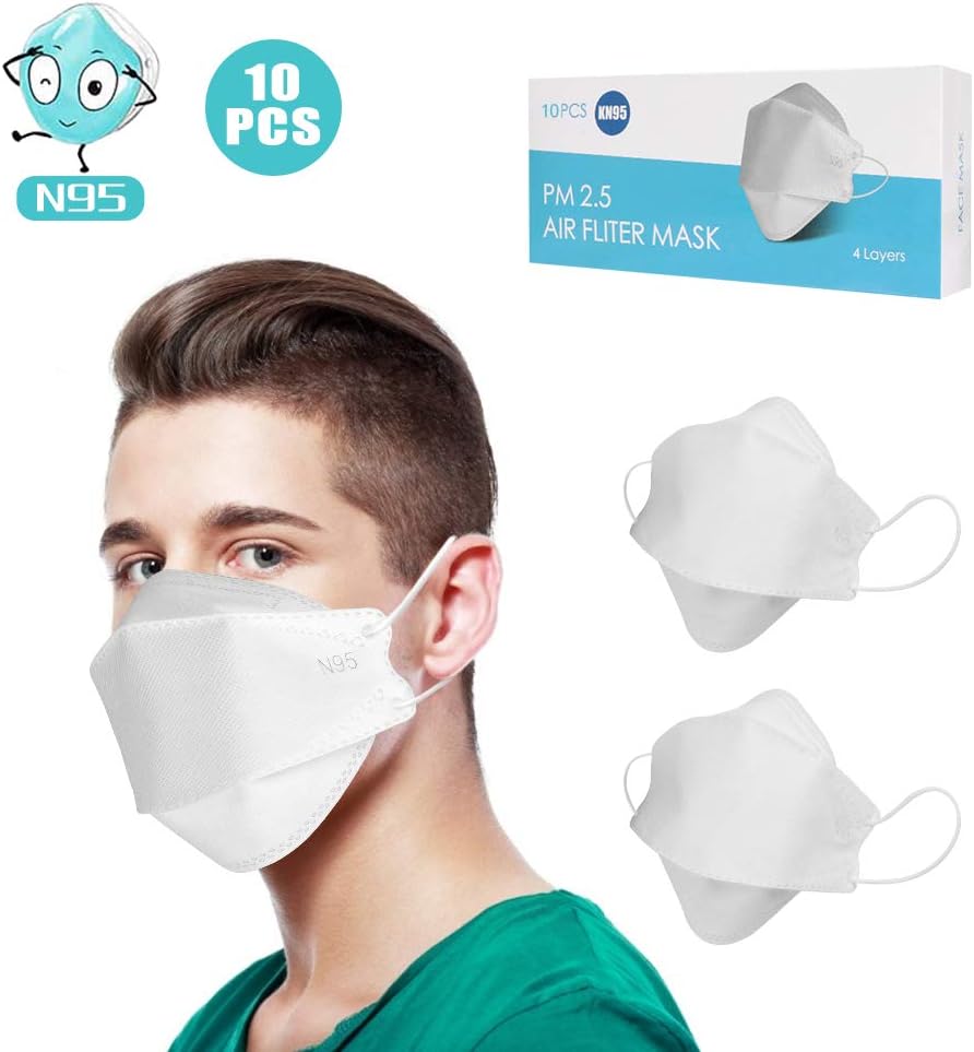 N95 massks,10 Pcs Safety 4-Layer massks,Disposable Breathable Particulate Respirator Dust Anti PM2.5 Pollution Mouth Face massk, Comfortable massk with Triple Layered Filter
